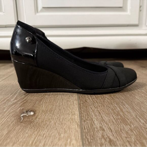 Anne Klein Sport Women's Black Wedge Shoe Sz 7.5 - Picture 1 of 10